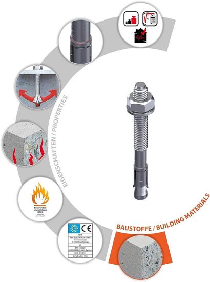 Bild von TOX 04010216 S-Fix Pro Ankerbolzen aus verzinktem Stahl, M10x105/25 mm, 25 Einheiten