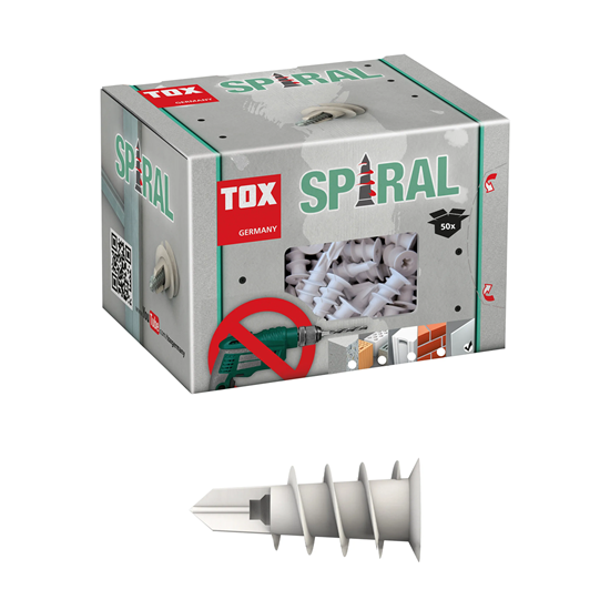 Bild von TOX 068100231 Gipskartondübel, Spiral, 32, KT Inhalt: 50 Stück, 32 mm
