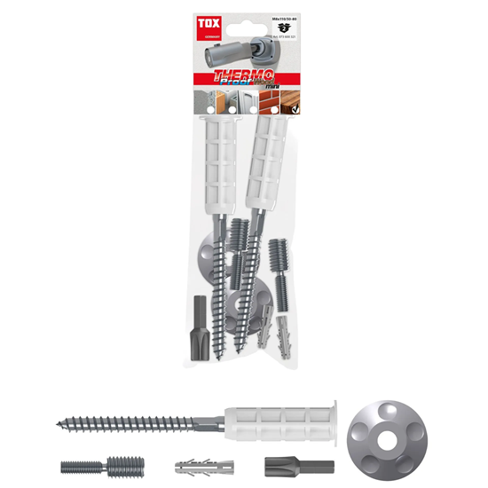 Bild von TOX 073600321 Thermo Proof Wood Schwerlast-Abstandsmontagesystem, Silber, M8 x 110 mm