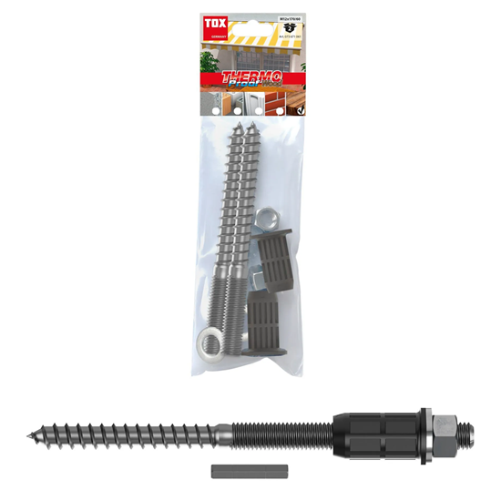 Bild von TOX 073671061 Thermo Proof Wood Schwerlast-Abstandsmontagesystem, Silber, M12 x 170 mm