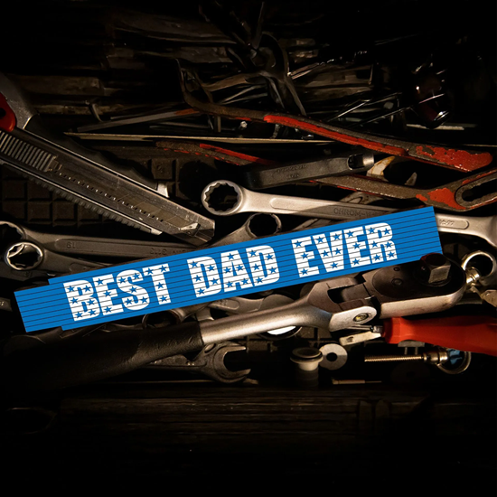 Bild von TOX 09969004/T Zollstock 2m in blau Aufdruck Best Dad Ever-Gliedermaßstab aus Buchenholz mit Winkelmessfunktion und farbigen Dezimalzahlen-Genauigkeitsklasse III-09969004/T-1 Stück Meterstab