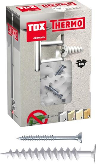 Bild von TOX 120 mm Dämmstoffdübel Thermo inkl. passender Dämmstoff, ohne Vorbohren, für EPS, XPS 20, PUR und Holzfaserplatten, 10 Dübel und Schrauben im Karton, 072101281, Weiß