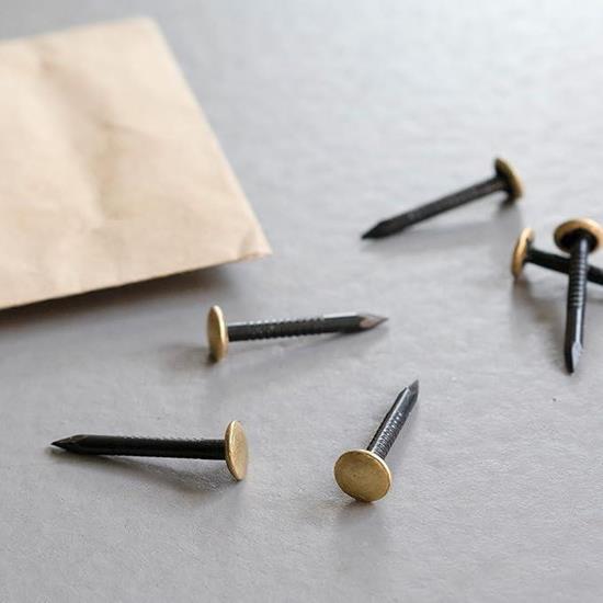 Bild von TOX Bildernagel Home Classic aus gehärtetem Stahl mit Messingkopf in recycelbarer Papierverpackung, Größe 2,0 x 25 mm, Stahlnägel für Bilder für nahezu alle Baustoffe, 3x 20 Stk., 063600101