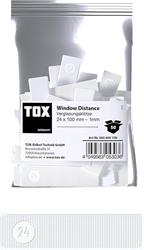 Bild von TOX Window Distance Verglasungsklötze, Distanzklötze aus Kunststoff, belastbar bis 3 Tonnen, Polypropylen, 24 x 100 x 1 mm, 1 Beutel, 50 Stk., 065600100