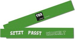 Bild von TOX Zollstock 2m in grün - Meterstab mit Aufdruck Sitzt Passt Wackelt - Gliedermaßstab aus Buchenholz mit Winkelmessfunktion und farbigen Dezimalzahlen - Genauigkeitsklasse III - 9969003-1 Stück