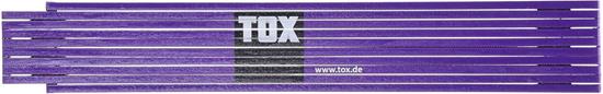Bild von TOX Zollstock 2m in lila - Meterstab mit Aufdruck - Gliedermaßstab aus Buchenholz mit Winkelmessfunktion und farbigen Dezimalzahlen - Genauigkeitsklasse III - 9969007-1 Stück