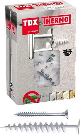 Bild von TOX 50 mm Dämmstoffdübel Thermo inkl. passender Dämmstoff, ohne Vorbohren, für EPS, XPS 20, PUR und Holzfaserplatten, 10 Dübel und Schrauben im Karton, 072101221, Weiß