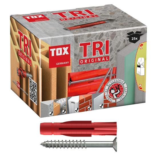 Bild von TOX Allzweckdübel Tri 8x51 mm + perfekt abgestimmte Schraube, 25 STK, 010101271
