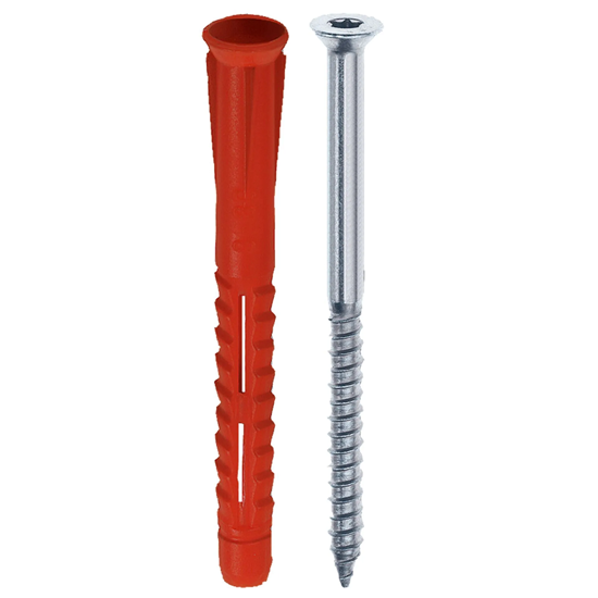Bild von TOX Allzweck-Rahmendübel Constructor 8 x 80 mm + Schraube, Rahmendübel mit Allzweck-Charakter für verschiedene Baustoffe, verknotet oder spreizt automatisch, 6 Stück im Blister, 022702301