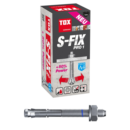 Bild von TOX Bolzenanker S-Fix Pro 1 Edelstahl A4 M8 x 75/10 mm, 100 Stück, 040171071