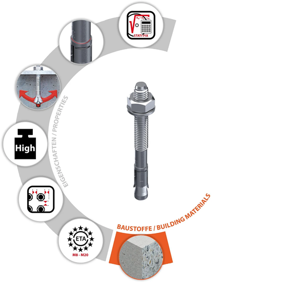 Bild von TOX Bolzenanker S-Fix Plus M10 x 80/13 mm 50 Stück 04210119 Verzinkt
