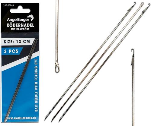 Bild von Angel-Berger Ködernadel mit Klappöse 3 Stück Baiting Needle Köder Nadel Werkzeug Angeln